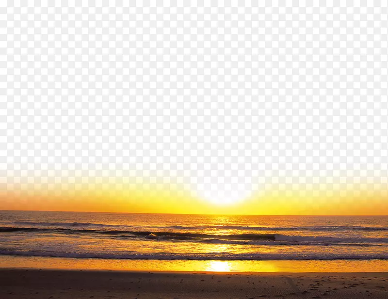 黄色天空电脑壁纸-日落时的沙滩