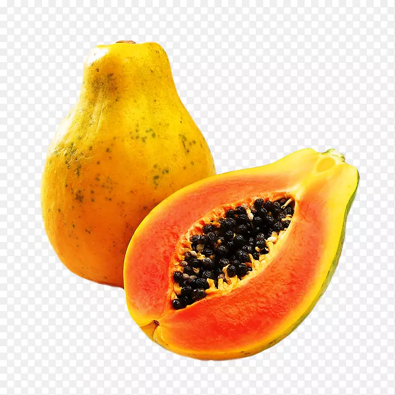 果汁绿色番木瓜色拉橙热带水果-番木瓜PNG档案