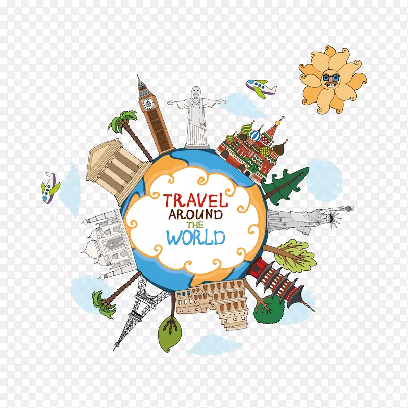 世界旅游地标剪贴画-全球旅游