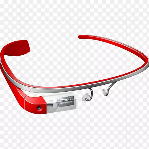 谷歌玻璃ICO图标-虚拟红色眼镜
