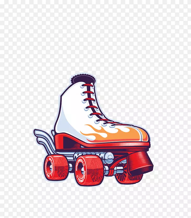 溜冰鞋滑冰手绘溜冰鞋