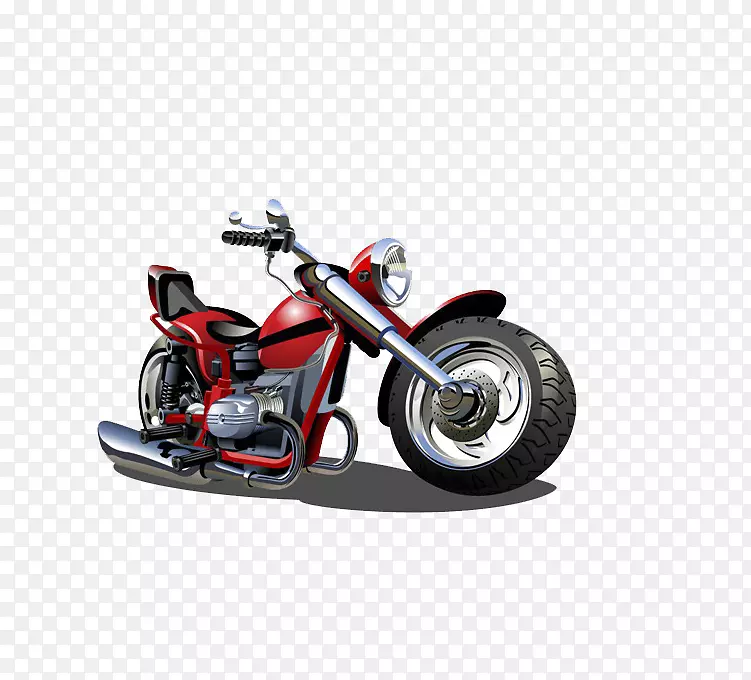 摩托车卡通片艺术-红色摩托车