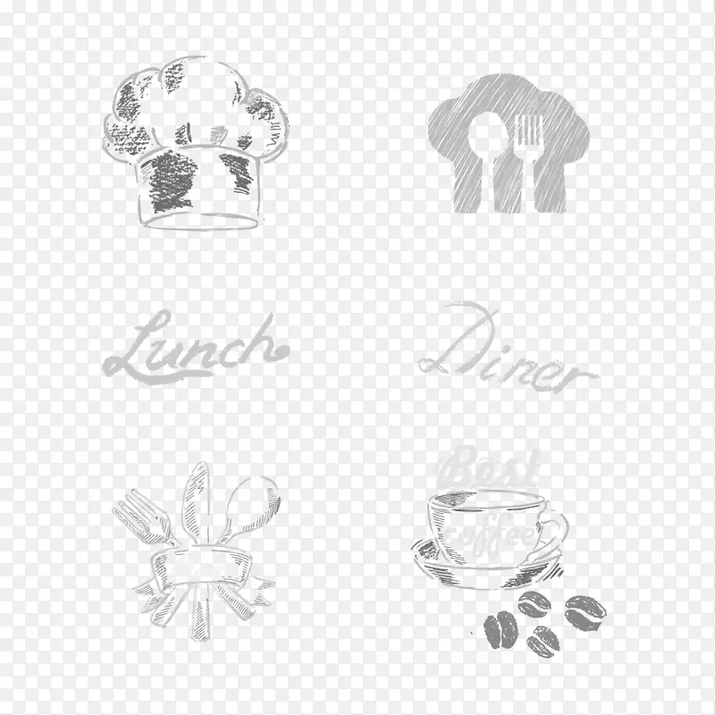 咖啡厅，餐厅，厨师，刀叉店.餐厅元素粉笔