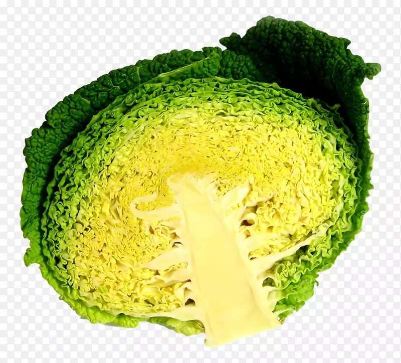 西兰花卷心菜素食菜-卷心菜一半