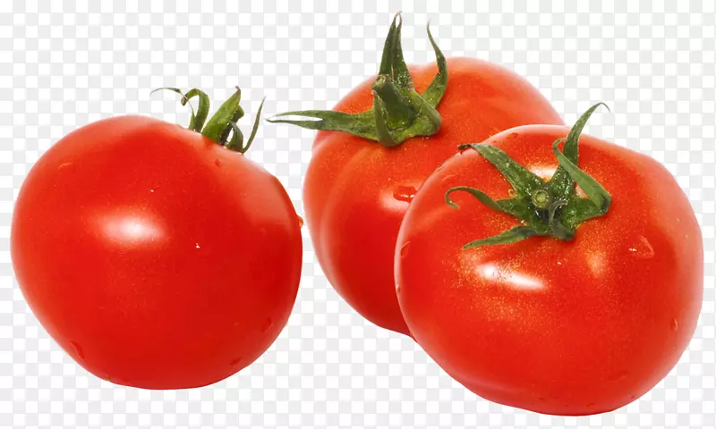 番茄汁蔬菜-三个绿叶番茄