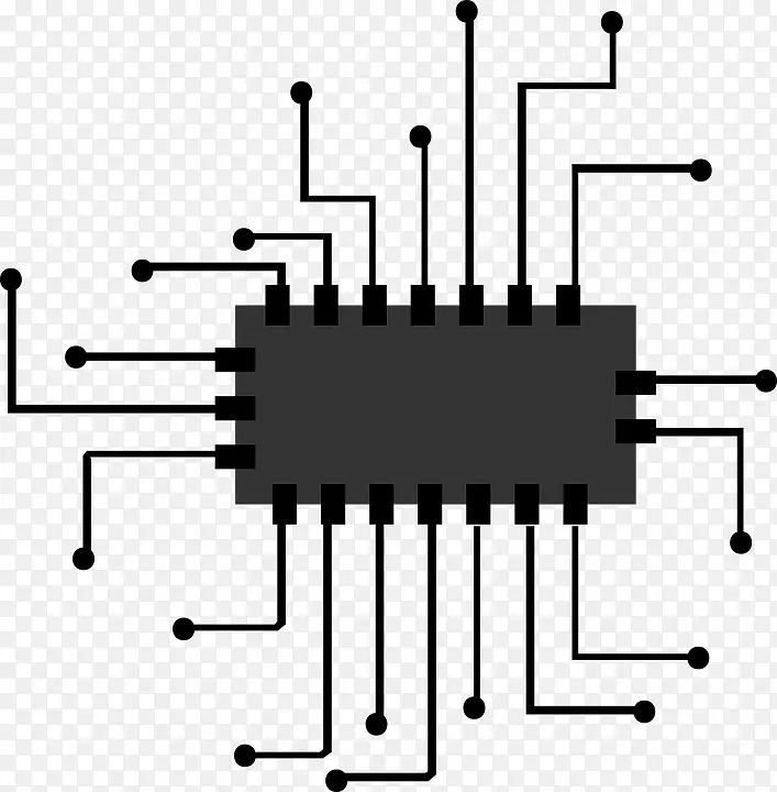 集成电路中央处理单元微处理器图标芯片PNG剪贴器