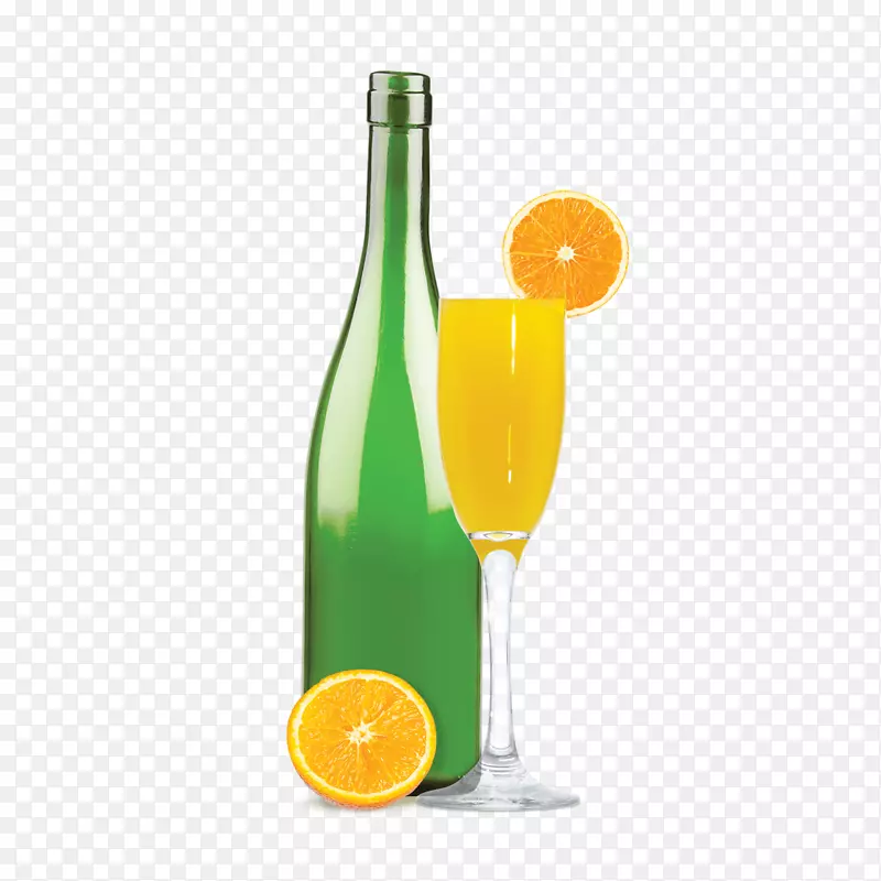 米莫萨香槟鸡尾酒橙汁-含羞草PNG图像