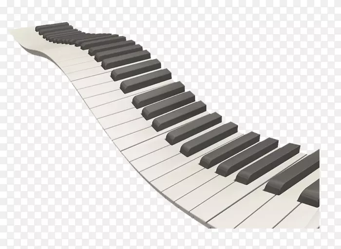 钢琴音乐键盘剪辑艺术-波浪式钢琴键png