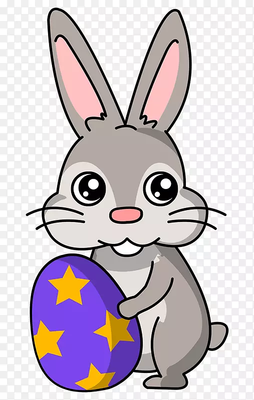 复活节兔子彩蛋兔子剪贴画-普通兔子剪贴画