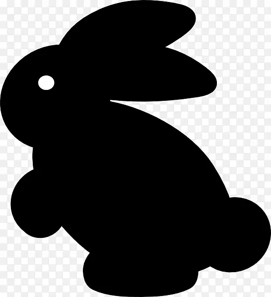 白兔复活节兔剪贴画-兔子剪影剪贴画