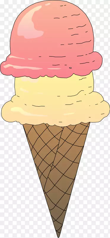 那不勒斯冰淇淋筒圣代冰淇淋