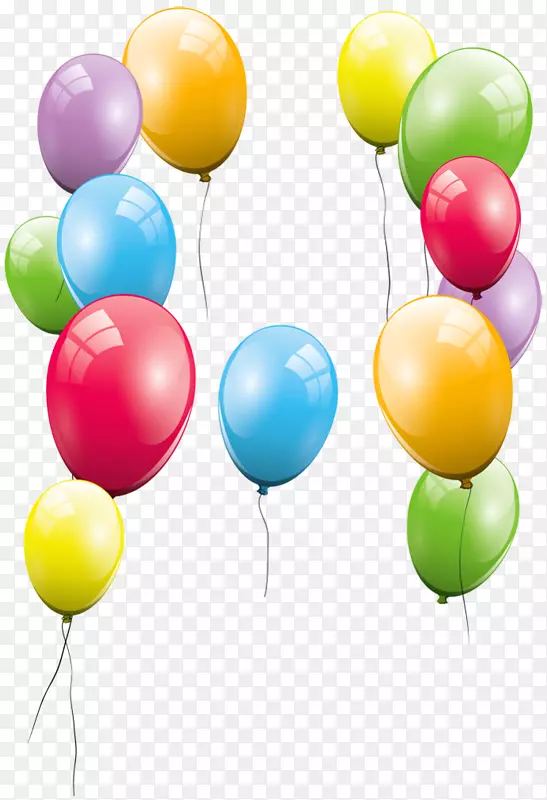 气球生日派对剪贴画-气球背景剪报