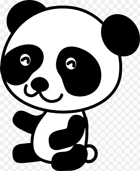 大熊猫熊小熊猫可爱的剪贴画-熊猫吃剪贴画