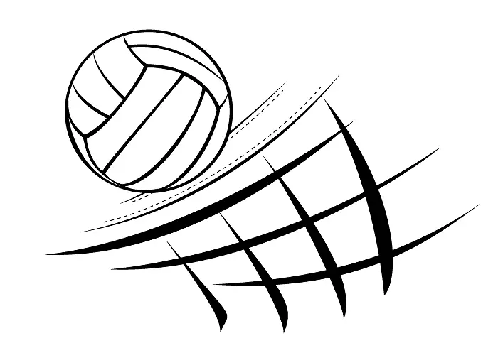 沙滩排球网夹艺术-排球