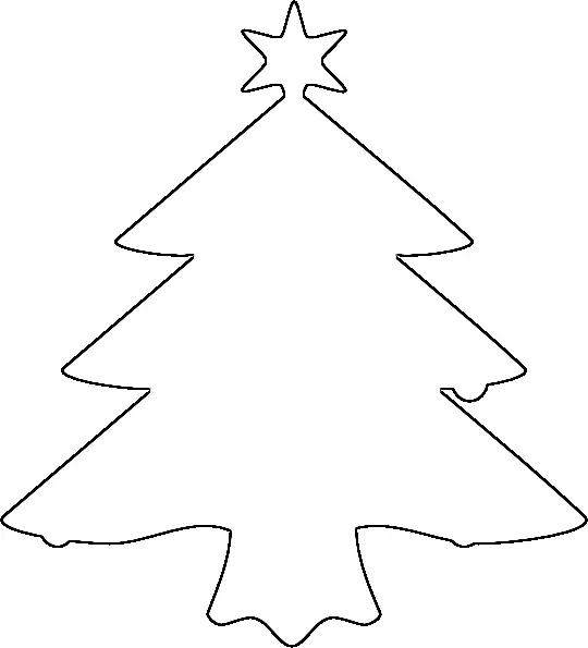圣诞树轮廓剪贴画.树图轮廓
