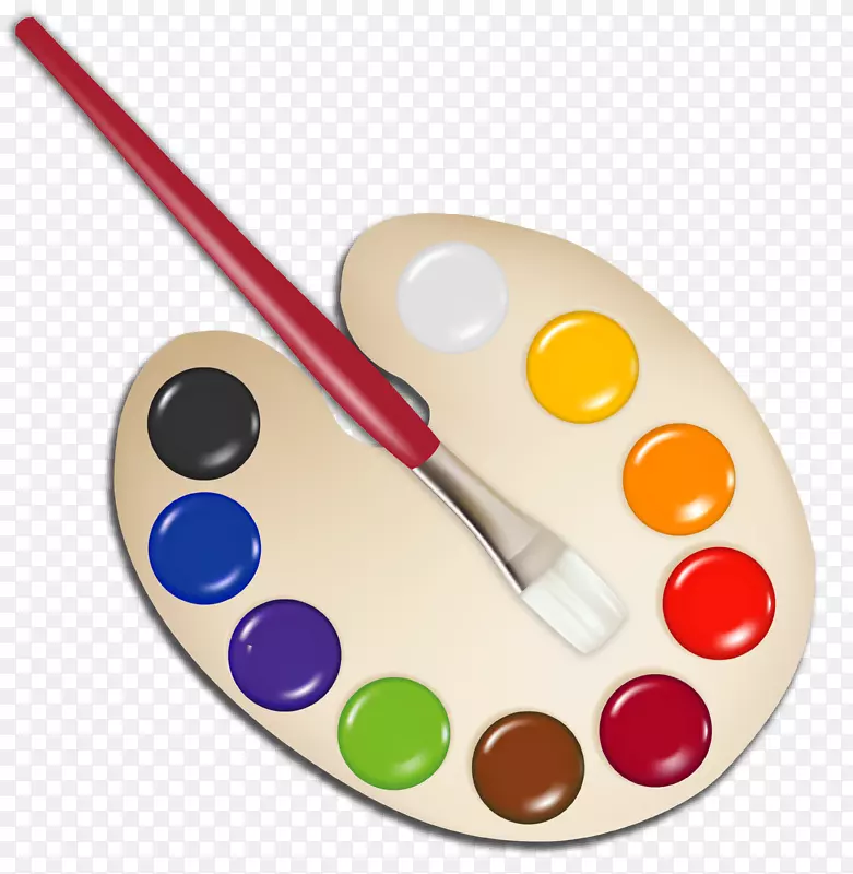 调色板画笔剪贴画颜料调色板剪贴板