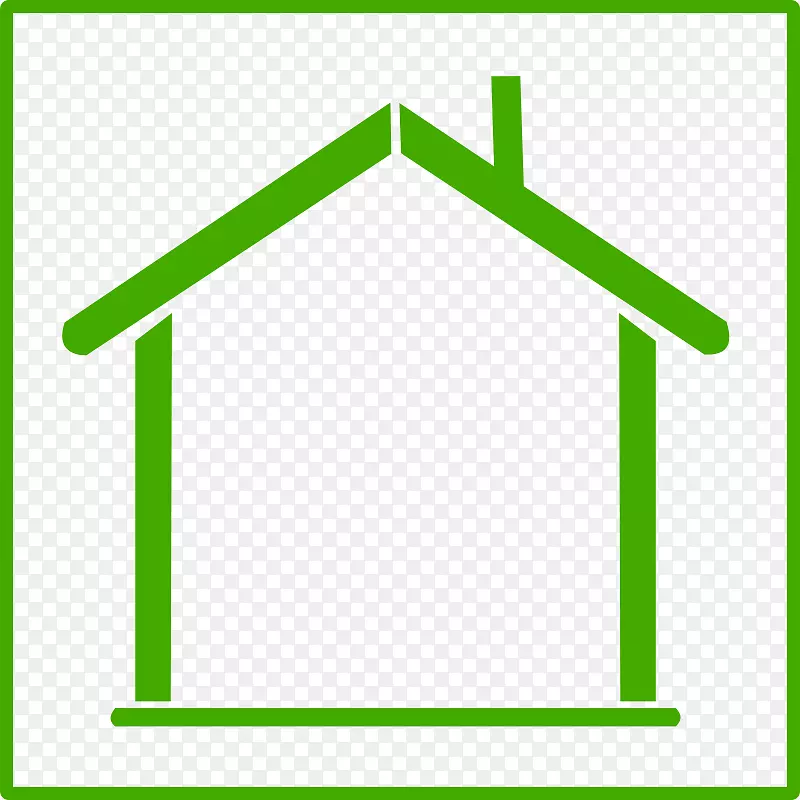 绿色住宅图标-房屋轮廓