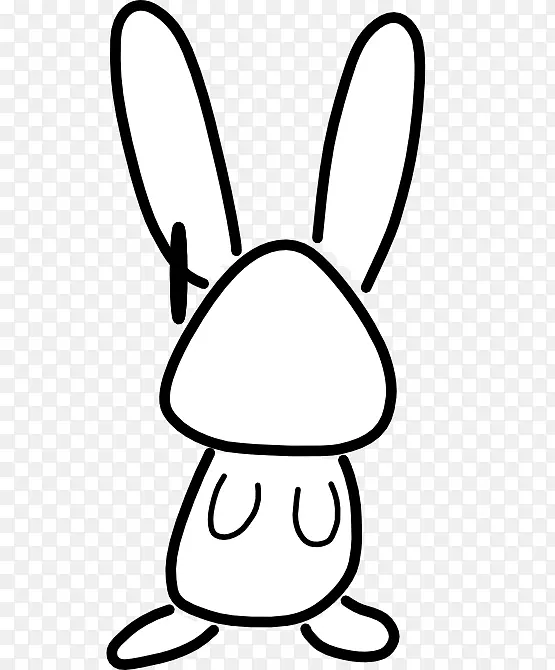 欧洲兔子可伸缩图形剪辑艺术-黑白兔子图片