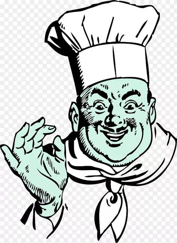 意大利菜厨师比萨夹艺术卡通芹菜
