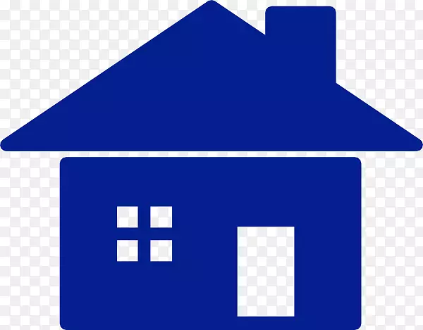 房子图标-房子蓝色剪贴画