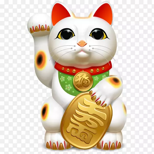 Maneki-neko猫图标-幸运的猫剪贴画