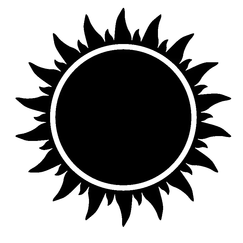 即将到来的比赛易读版黑色太阳剪贴画-黑白太阳