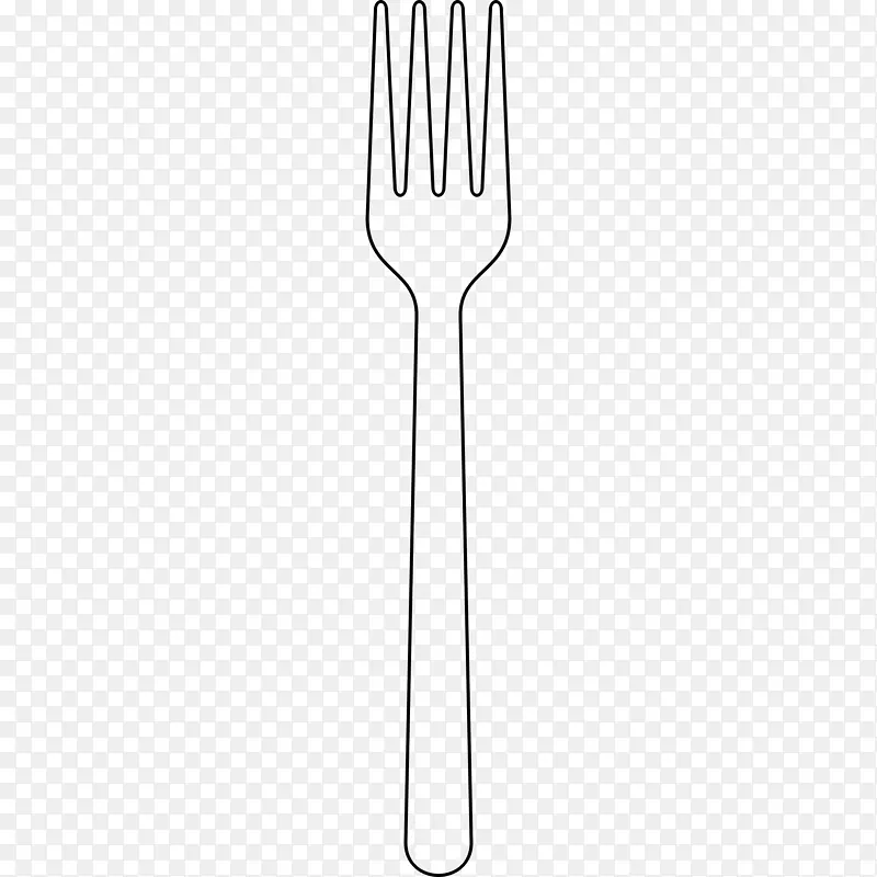 叉子匙黑白图案-餐具剪贴件