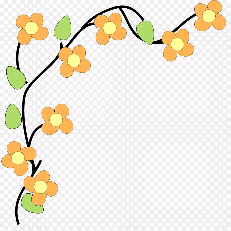 粉红花卉剪贴画-有趣的花卉剪贴画
