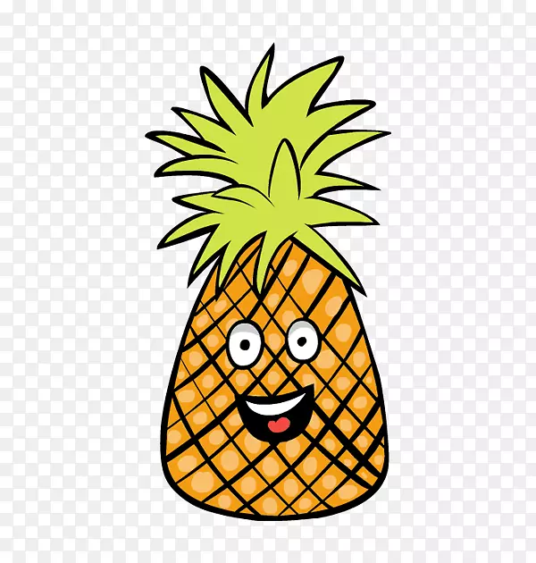 夏威夷菠萝美食水果剪辑艺术卡通菠萝剪贴画