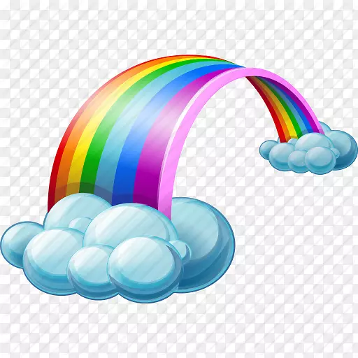 雨云天气图标-彩虹透明背景