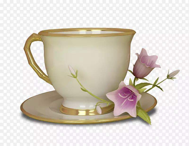 茶杯咖啡夹艺术.粉红色茶杯