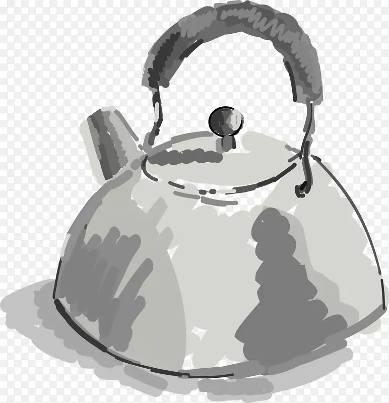 茶壶汽笛夹艺术.水壶PNG透明图像