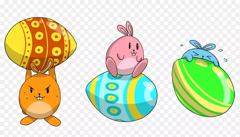 复活节兔子复活节彩蛋夹艺术-有趣的兔子剪贴画