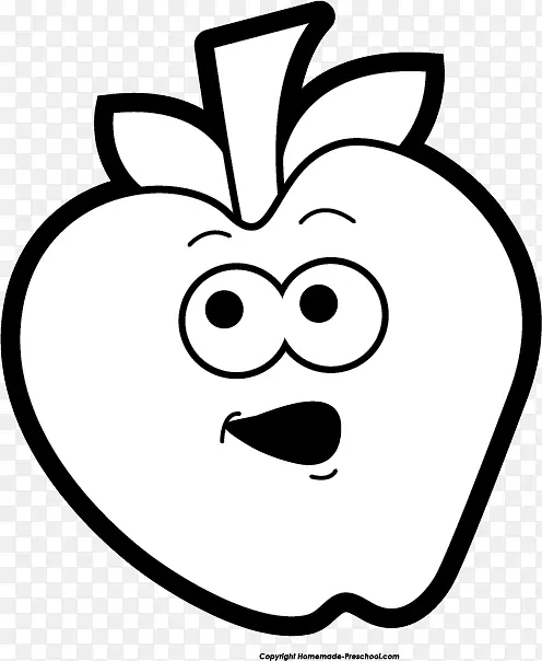 黑白苹果剪贴画-白苹果剪贴画