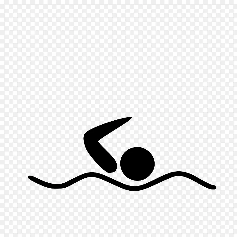 商标黑白商标-形象游泳