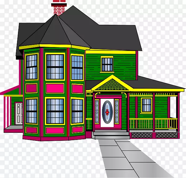 房屋标记剪贴画-联排别墅剪贴画