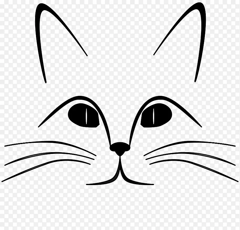 Sphynx猫脸小猫头夹艺术-冻伤剪贴画