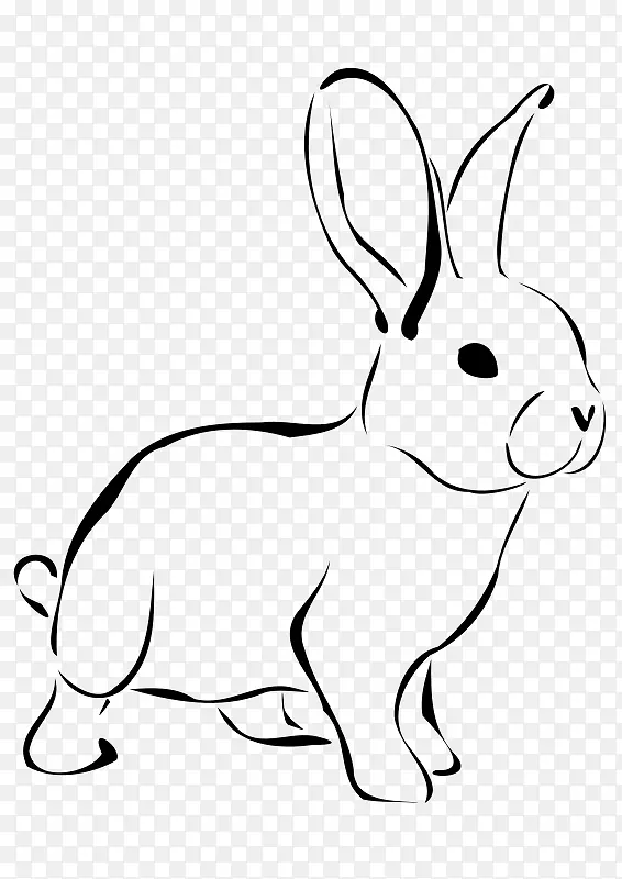 白兔复活节兔子剪贴画和剪贴画