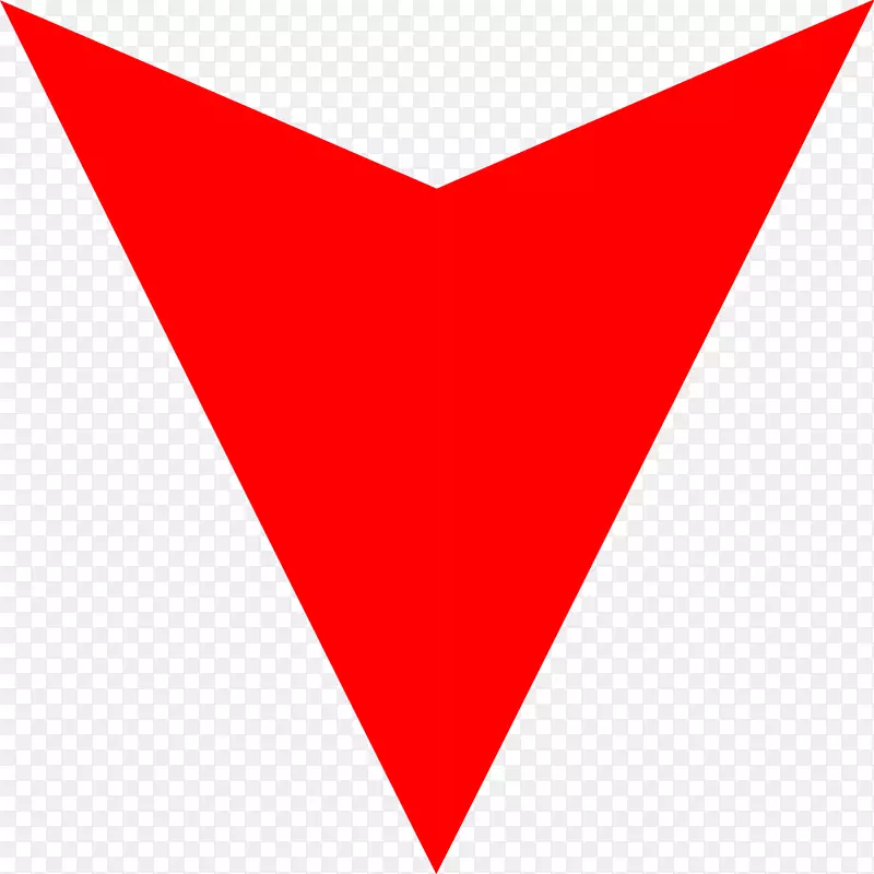 直线三角形点红下箭头png照片