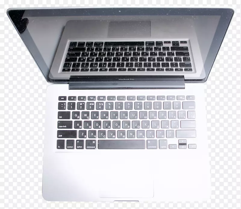 笔记本MacBook航空摄影.膝上型电脑顶部视图