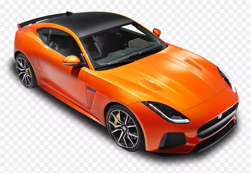 2017年美洲虎f型SVR跑车2016美洲豹f型轿车橙色捷豹f型SVR跑车顶视车