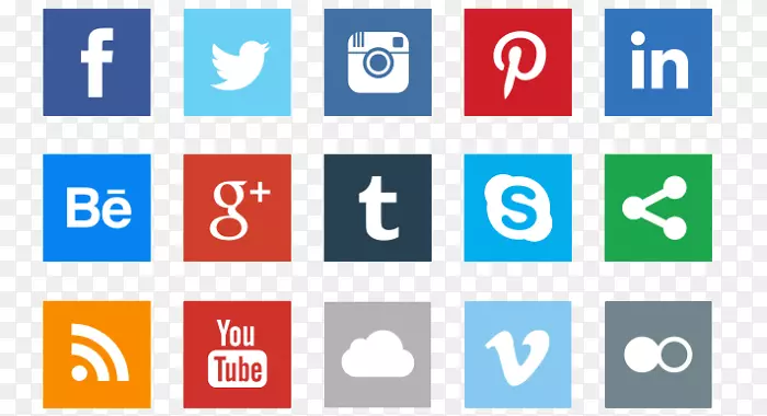 社交媒体社交网络平面设计图标-社交图标PNG照片