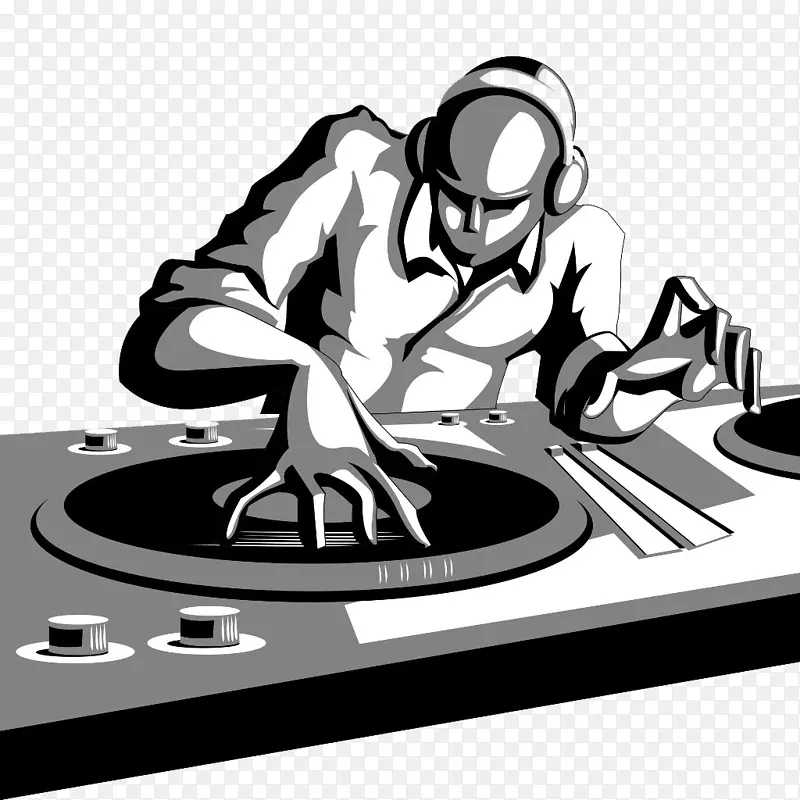 唱片骑师DJ混音卡通片艺术-RAP PNG文件