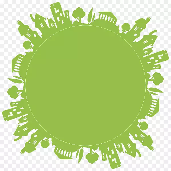 世界绿色建筑剪贴画-世界PNG图片