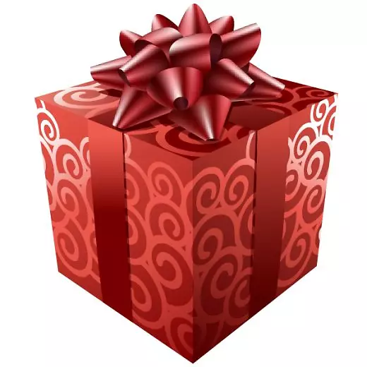 圣诞礼物-圣诞树剪贴画-带红丝带剪贴画的红色礼物