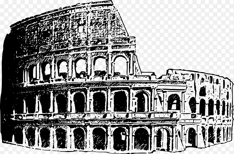 罗马竞技场建筑剪贴画-罗马竞技场免费下载