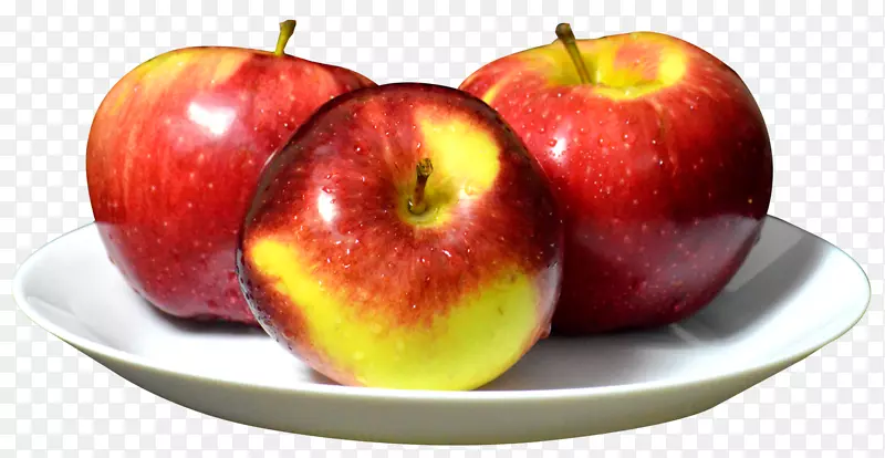 苹果食品剪贴画-白色盘子上的苹果