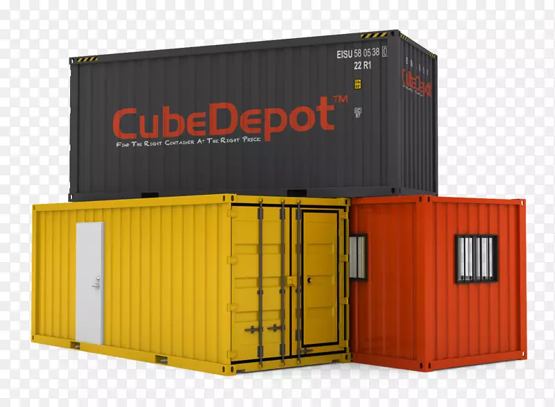 集装箱多式联运集装箱结构货物运输集装箱PNG剪接件