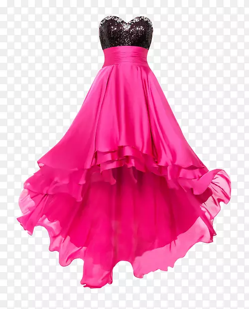 婚纱粉红色小黑裙PNG透明