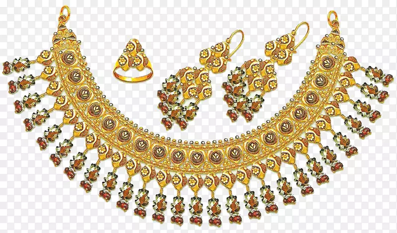 耳环珠宝首饰设计钻石黄金-印度珠宝PNG免费下载